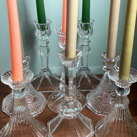 French Crystal Candlesticks,Glass Candleholders, Instant Collection,Gift for Her - Picture 9 of 11